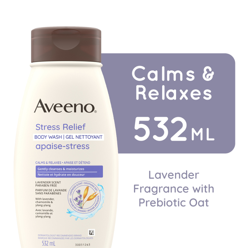 Aveeno Active Naturals Stress Relief Body Wash - Lavender Chamomile & Ylang-Ylang - 532ml