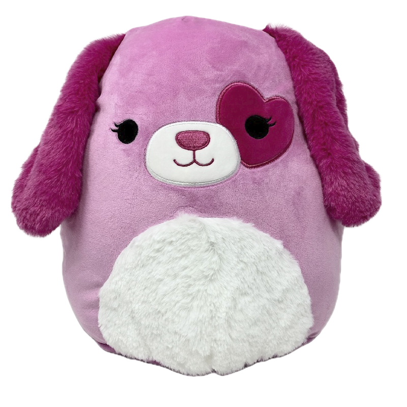 Squishmallows Love Plush Toy - Pink Dog - 12 Inch