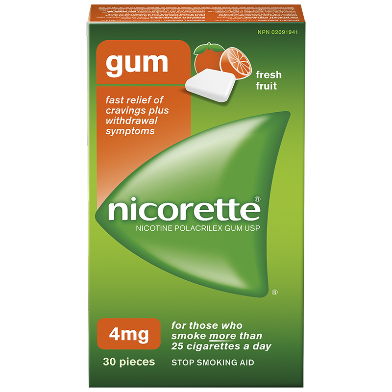 Nicorette Gum - Fresh Fruit - 4mg - 30s