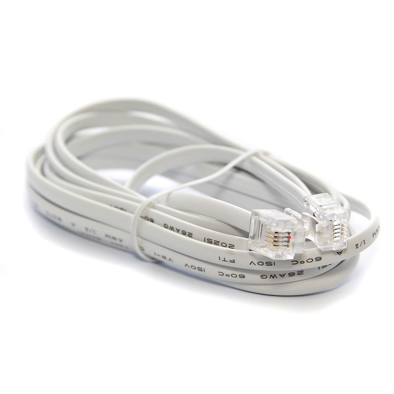 UltraLink 7' Telephone Line Cord - White - UHS90CL