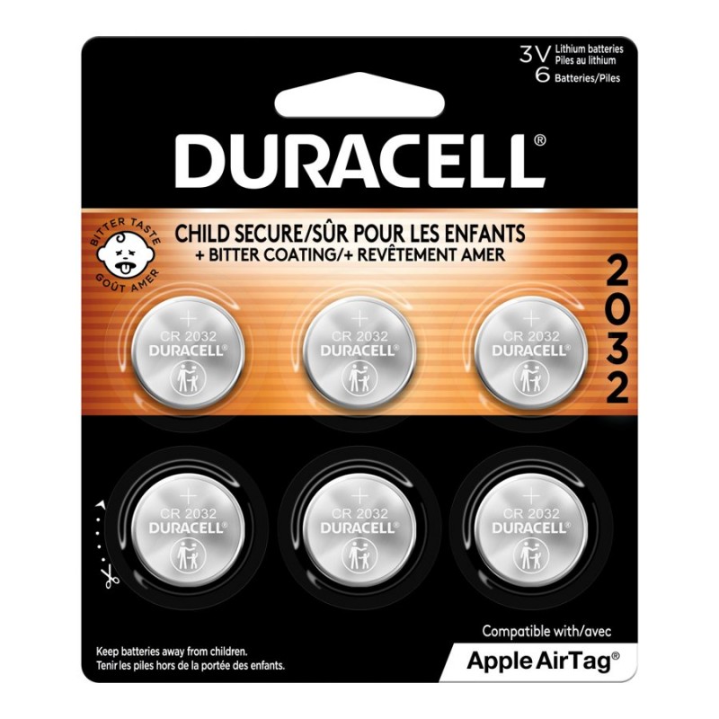 Duracell Lithium Battery - Bitter Coating - CR2032 - 6 Pack