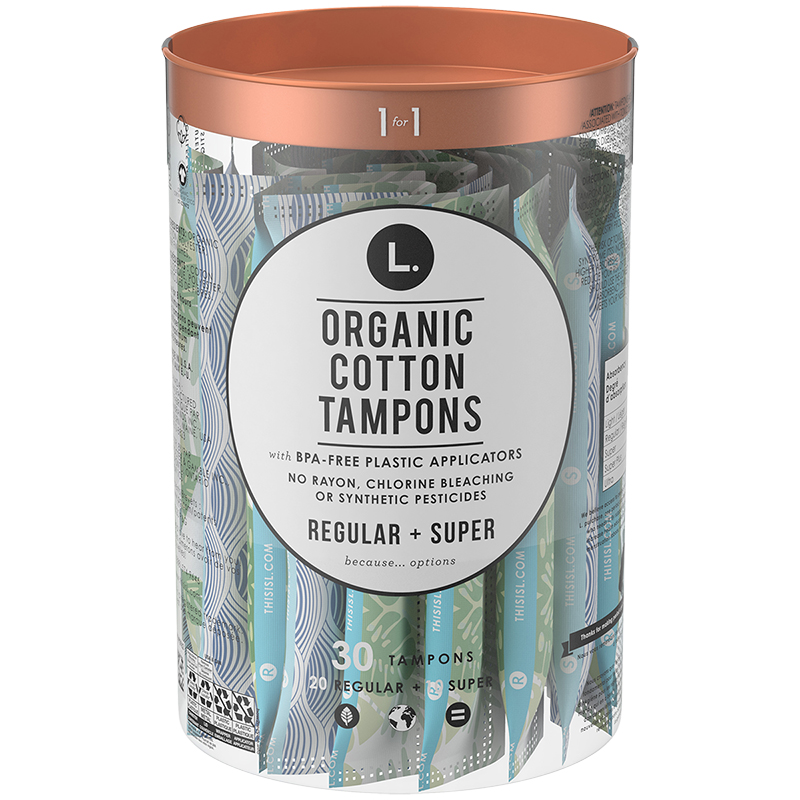 L. Organic Cotton Tampons - Regular + Super - 30s