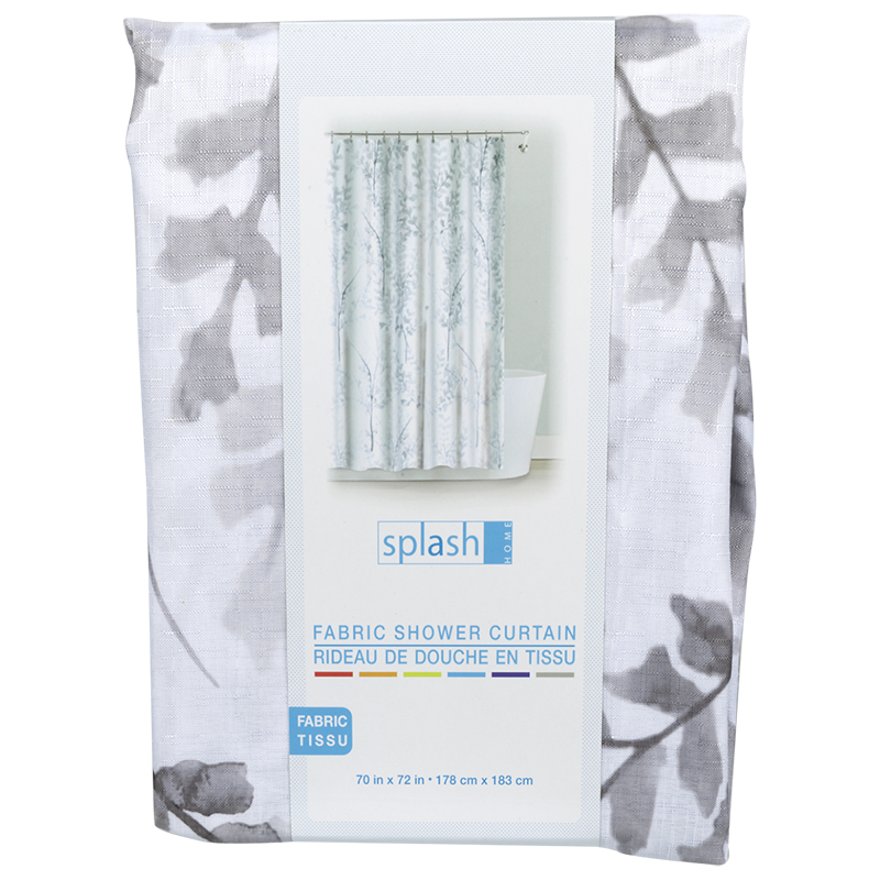 Splash Yin Fabric Shower Curtain - Grey