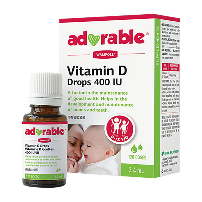 Wampole Adorable Vitamin D3 - 400 IU drops - 3.4ml
