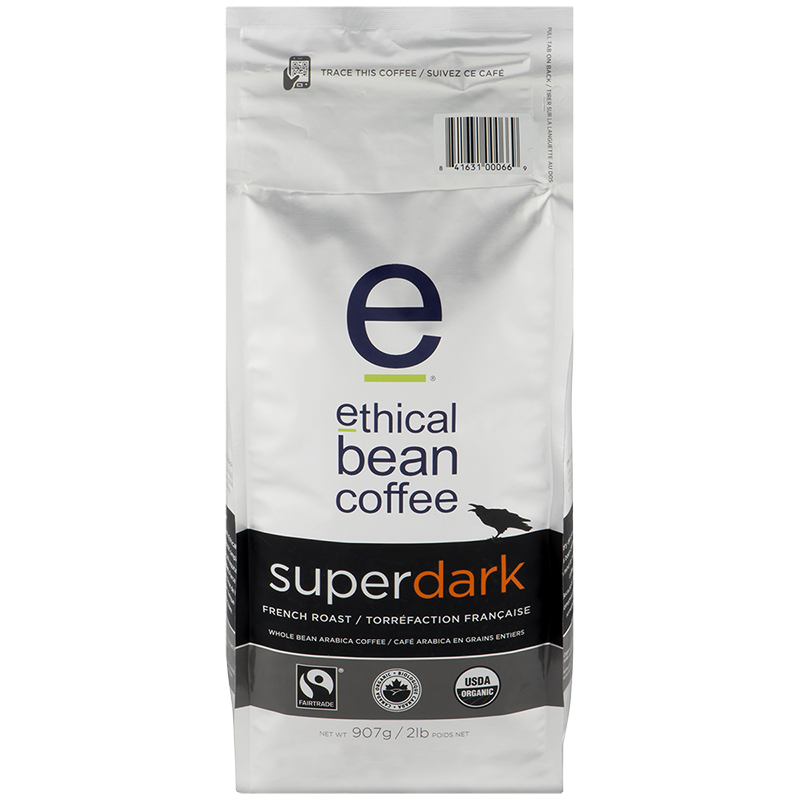 Ethical Bean Coffee - Super Dark French Roast - Whole Bean - 908g