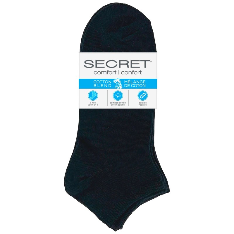 Secret Cotton Low Cut Socks - Black
