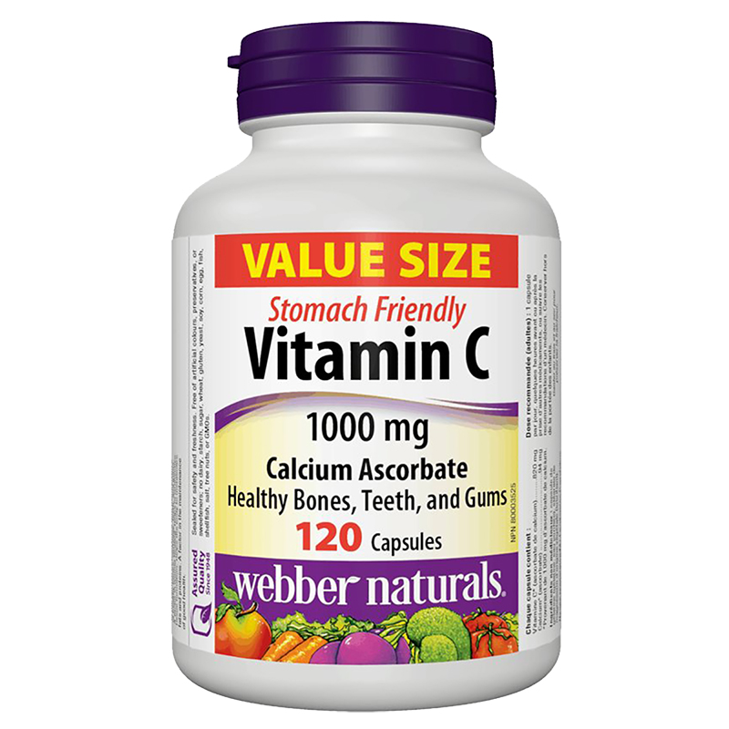 Webber Naturals Vitamin C - Stomach Friendly -1000mg - 120s