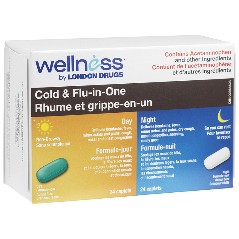 Wellness by London Drugs Cold & Flu-in-One - 48s