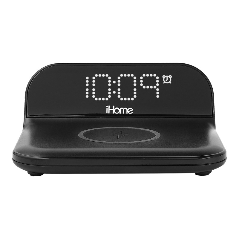 iHome Wireless Charging Alarm Clock - Black - iOP18