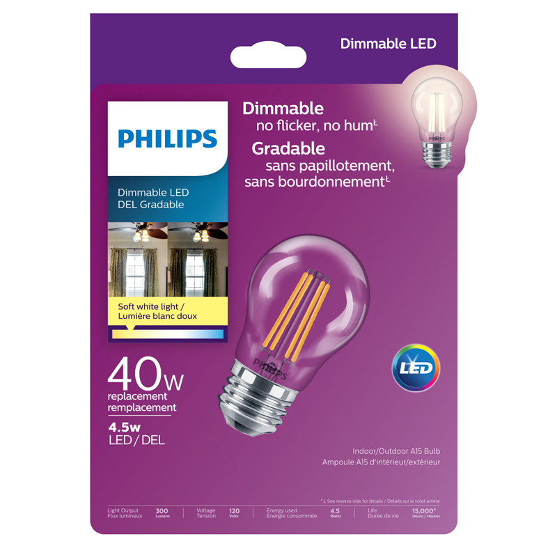 PHILIPS LED 40W A15 S. WHITE