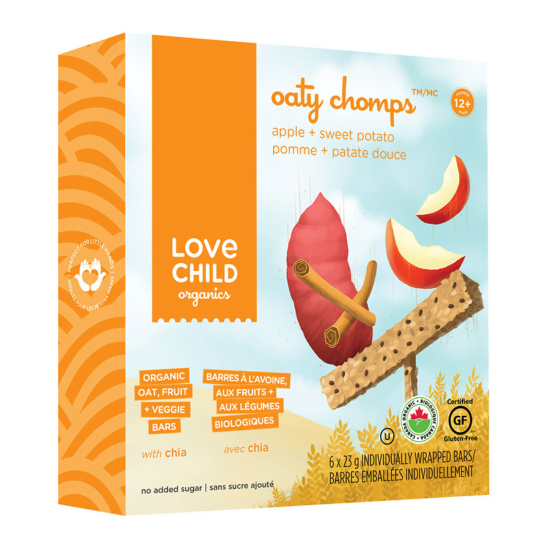 Love Child Organics Oaty Chomps Bars - Apple + Sweet Potato - 6 x 23g