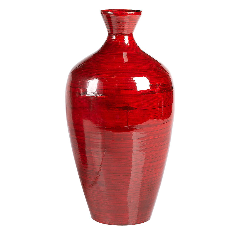 Collection by London Drugs Spun Bamboo Vase - Red