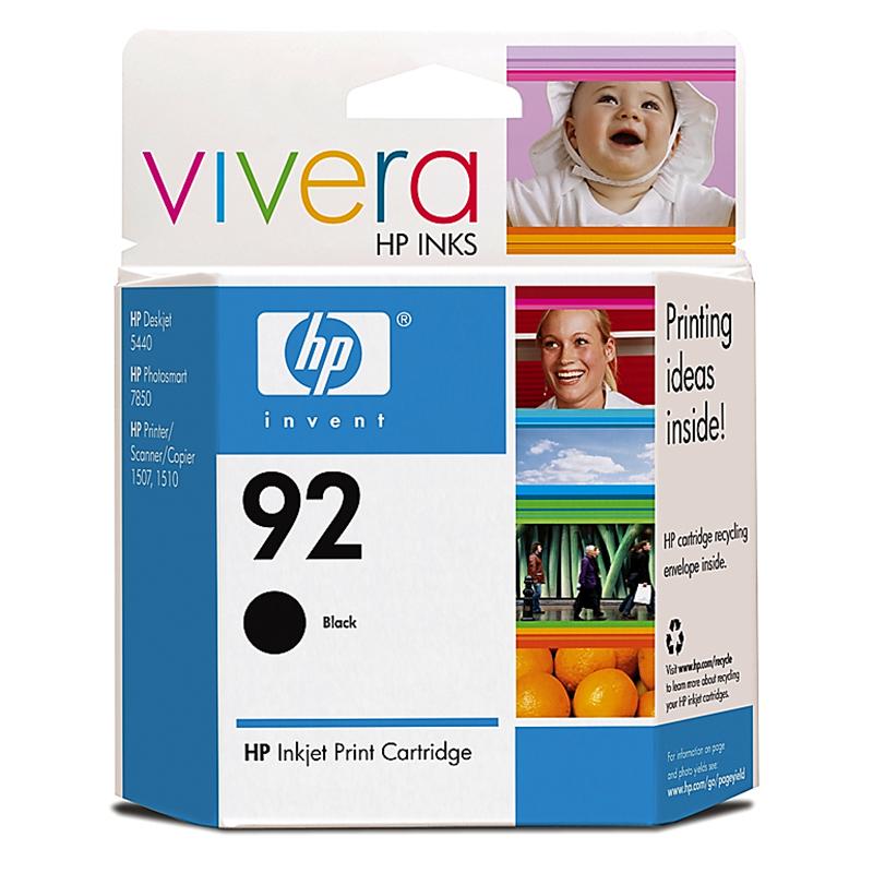 HP 92 Vivera Ink Cartridge - Black - C9362WN#140