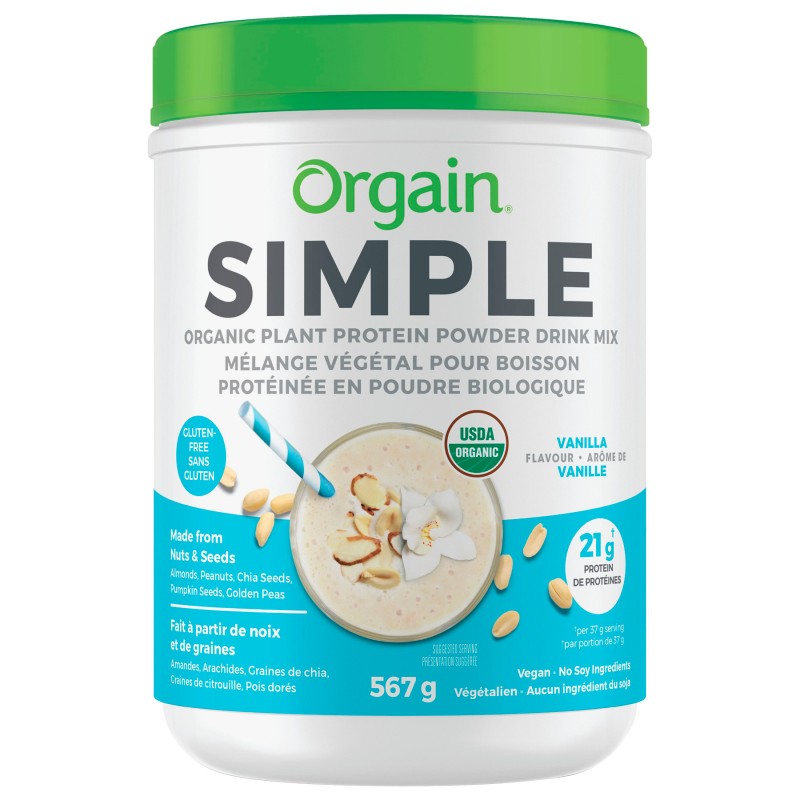 Orgain Simple Organic Plant Protein Powder Drink Mix - Vanilla - 567g