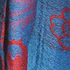 Turquoise Blue with Red Flower Jacquard