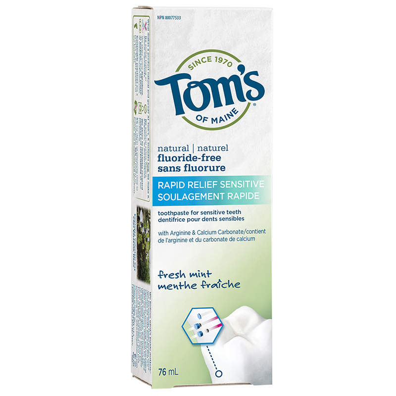 Tom's Fluoride-Free Rapid Relief Sensitive Toothpaste - Fresh Mint - 76ml