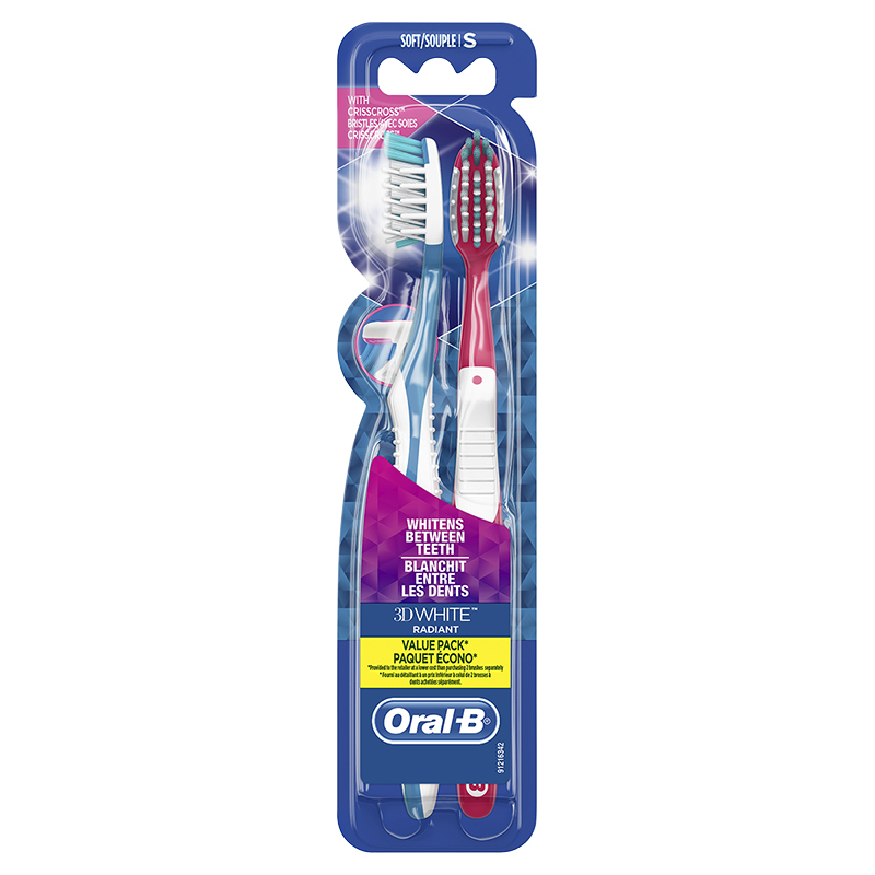Oral-B 3D White Radiant Value Pack Toothbrush - Soft - 2s