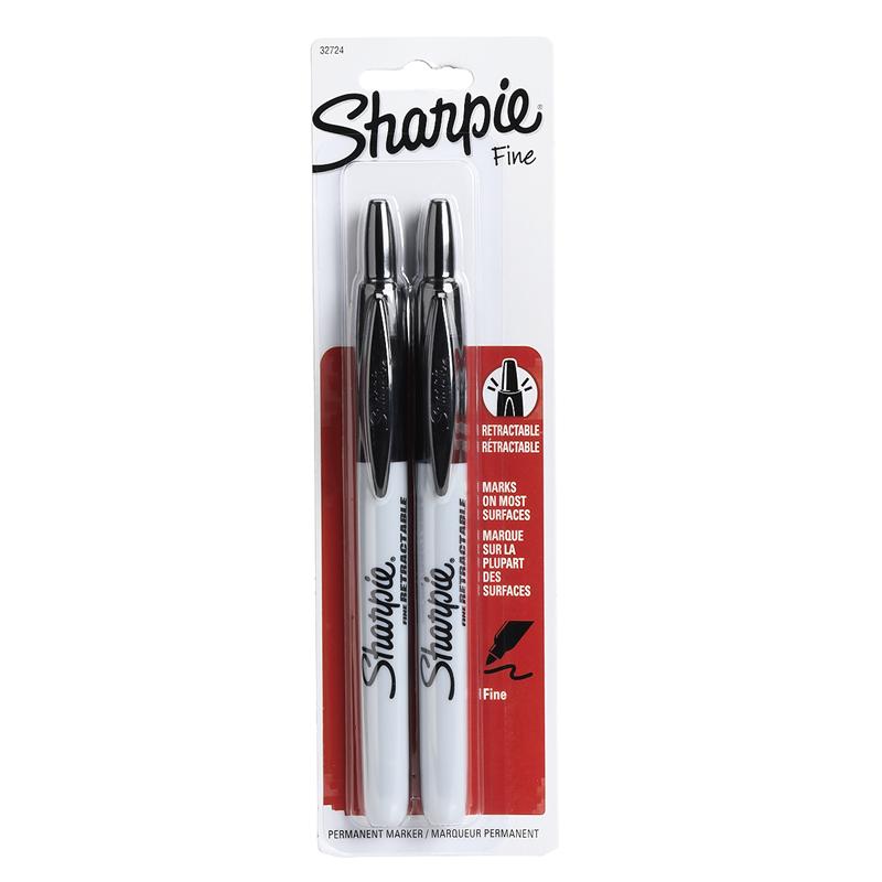 Sharpie Fine Point Retractable - Black - 2 pack