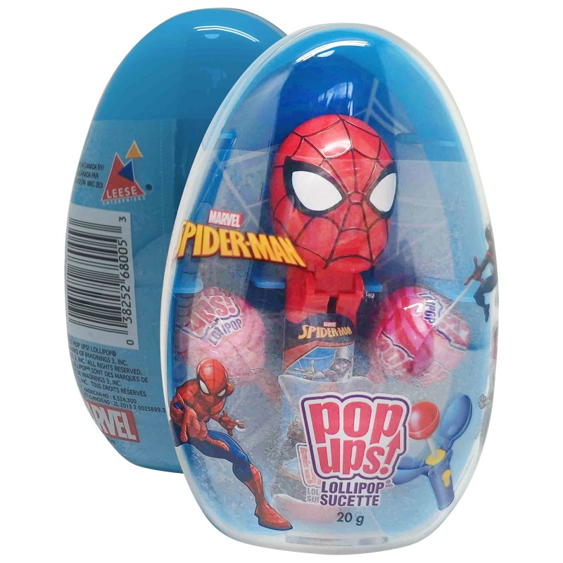 Marvel Spiderman Jumbo Easter Egg Pop Ups Lollipop - 20g