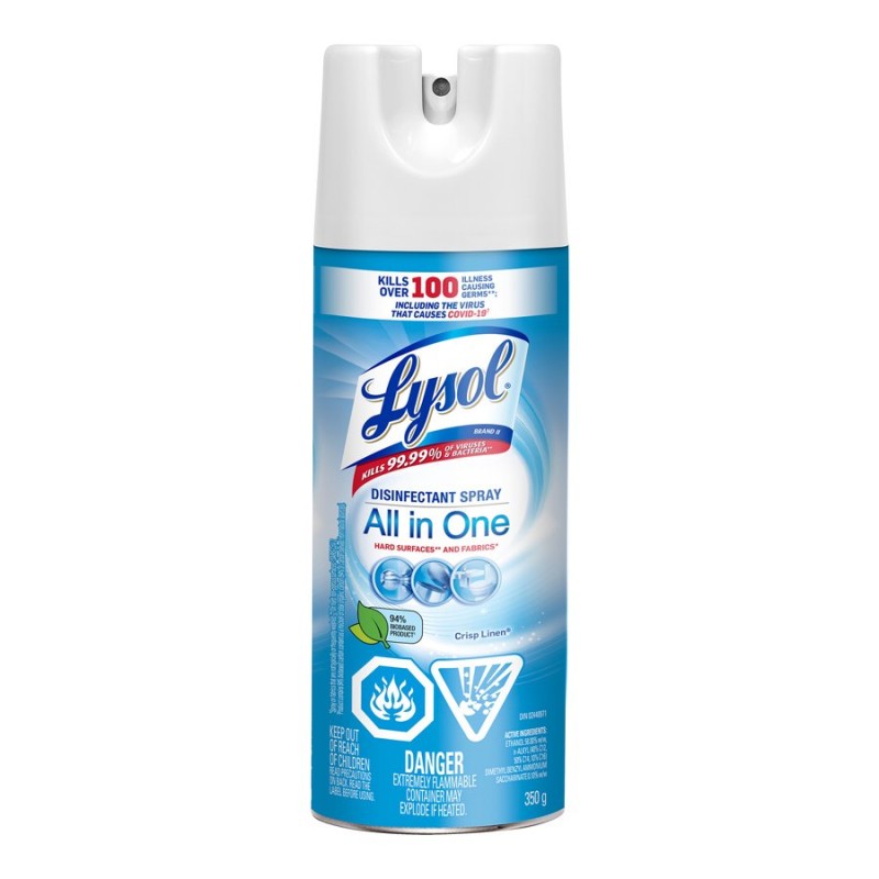 Lysol All In One Disinfectant Spray - Crisp Linen - 350g