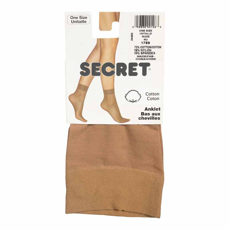 Secret Cotton Ankle High - Nude