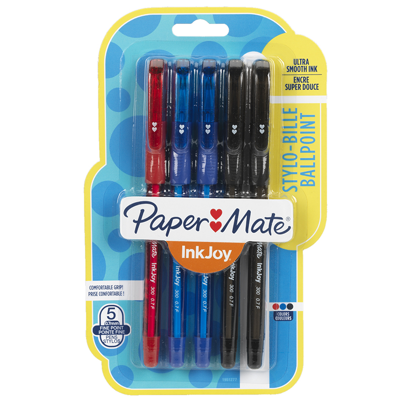 New Box of 12 Paper Mate 300 InkJoy Black Medium Ball Point Pens 