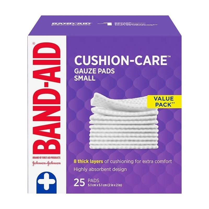 BAND-AID Cushion-Care Gauze Pads - 5.1 x 5.1 cm - Small - 25's