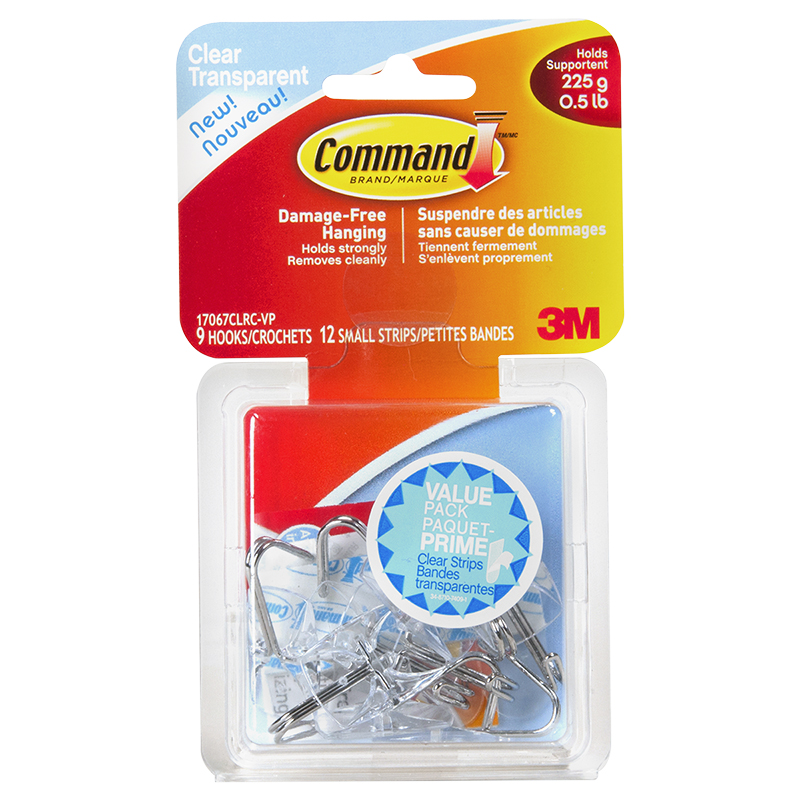 Command Small Wire Hooks Value Pack - Clear - 9's