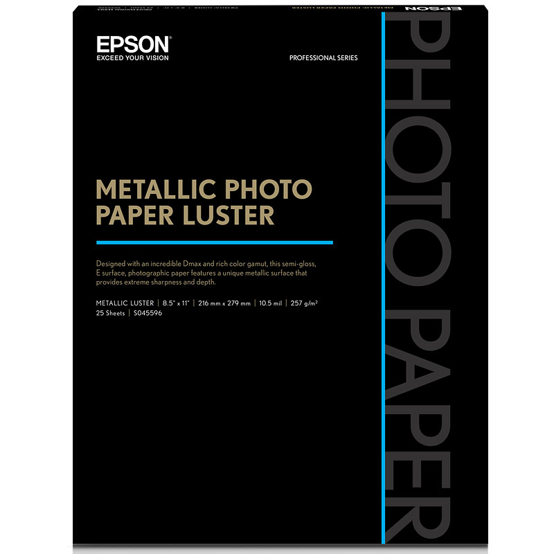 Epson Metallic Photo Paper Luster - 8.5 x 11inch - 25 Sheets - S045596