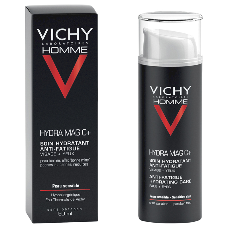 Vichy Homme Hydra Mag C+ Anti-Fatigue 2-in-1 Moisturizer for Face & Eyes - 50ml