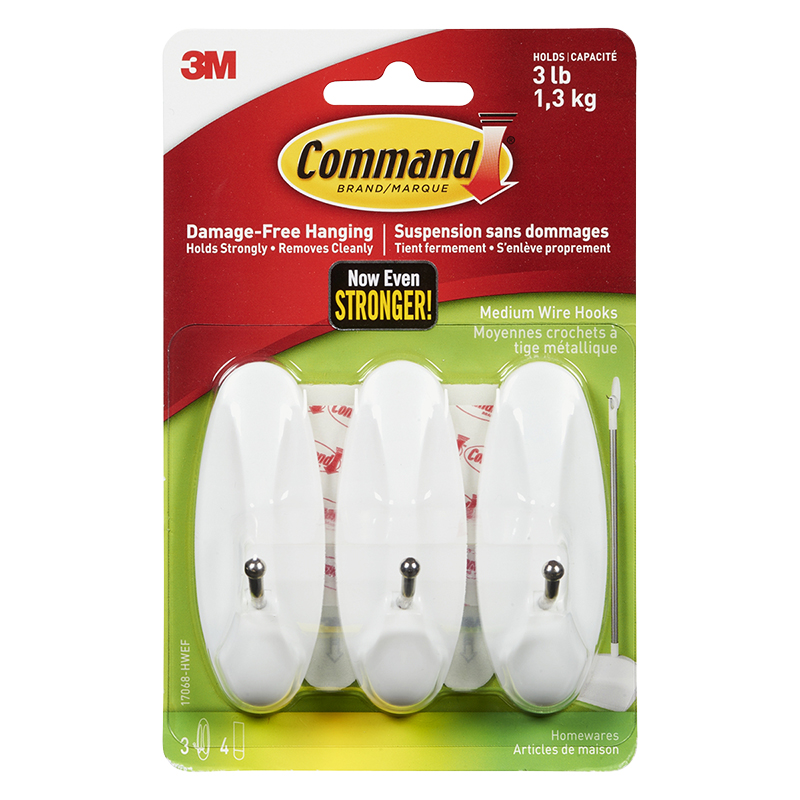 3M Command Kitchen Wire Hook - White - 3 pack