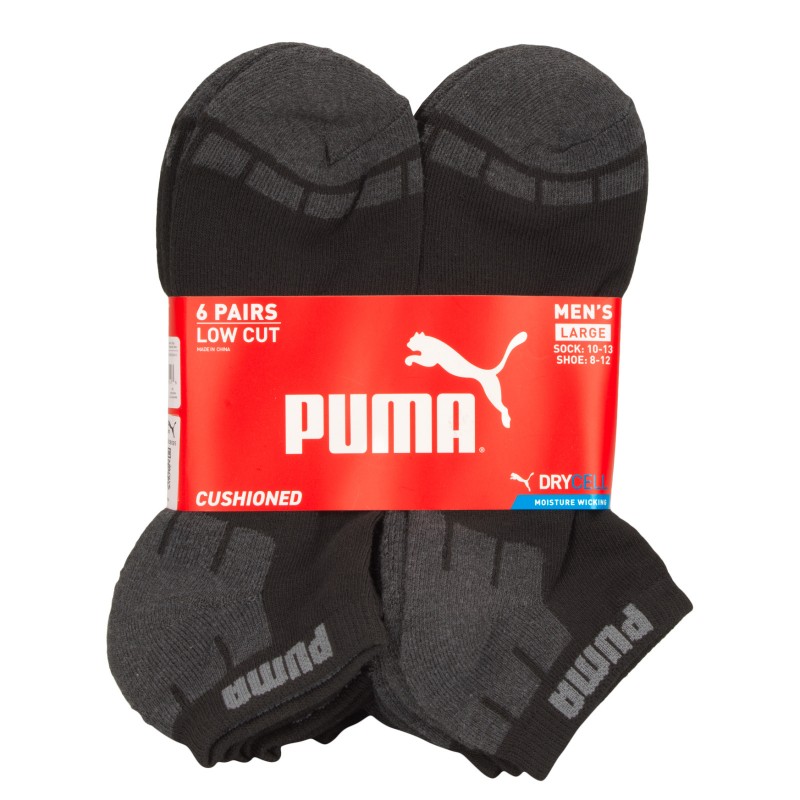 Puma Mens 1/2 Terry Low Cut Socks - 6 Pack