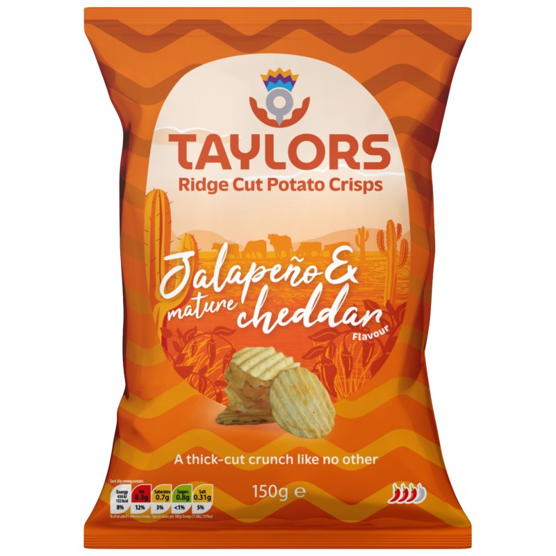 Taylor's Ridge Cut Potato Crisps - Jalapeno Cheddar - 150g