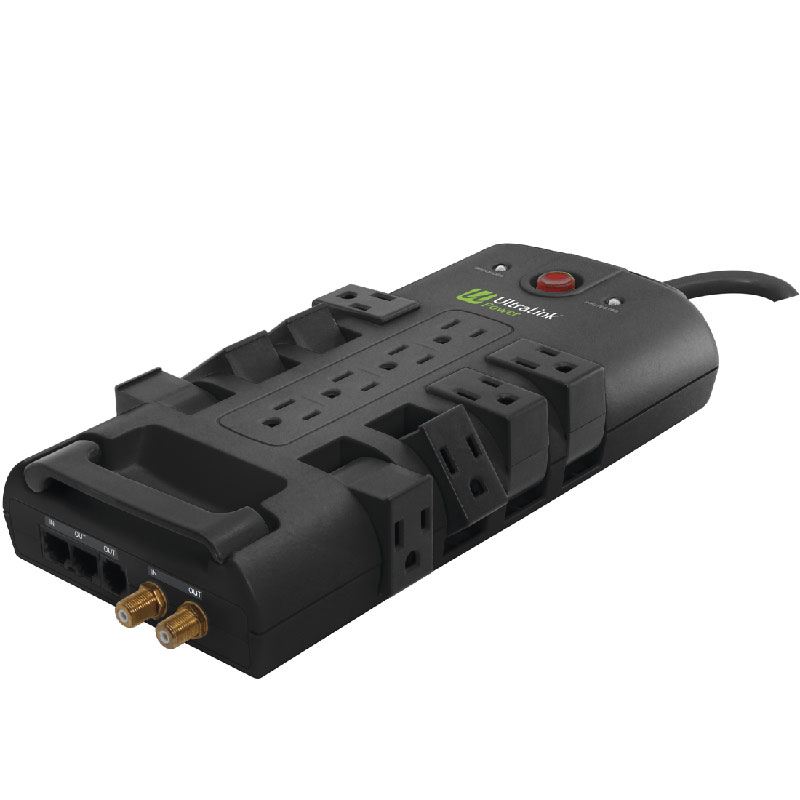 Ultralink 12 Outlet Smart Power Bar - Black - PS1200R