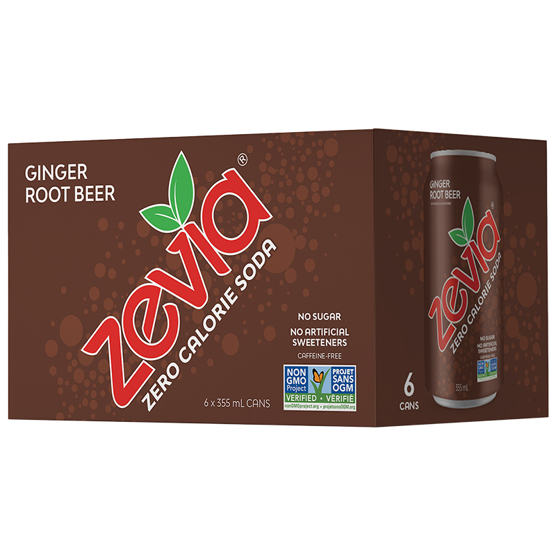 Zevia Soda - Ginger Root Beer - 6 x 355ml