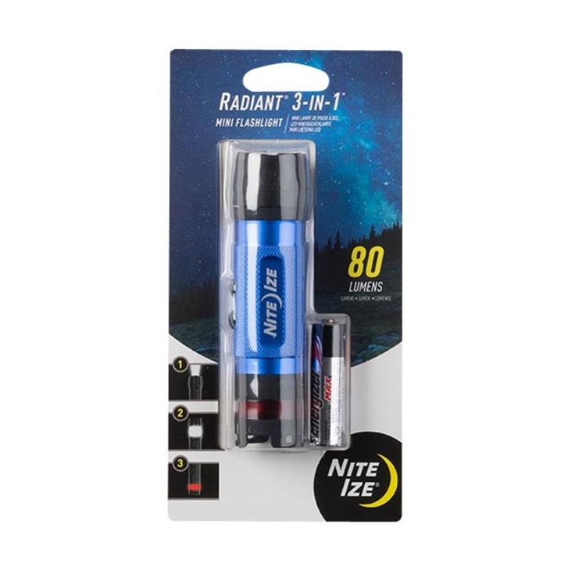 Nite Ize Radiant 3-in-1 Mini LED Flashlight - Blue - NL1B-03-R7