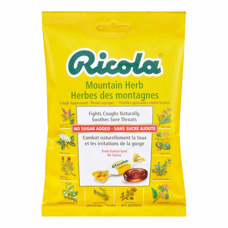 Ricola Cough Suppressant Throat Lozenges - Original Herb No Sugar Added - 75g