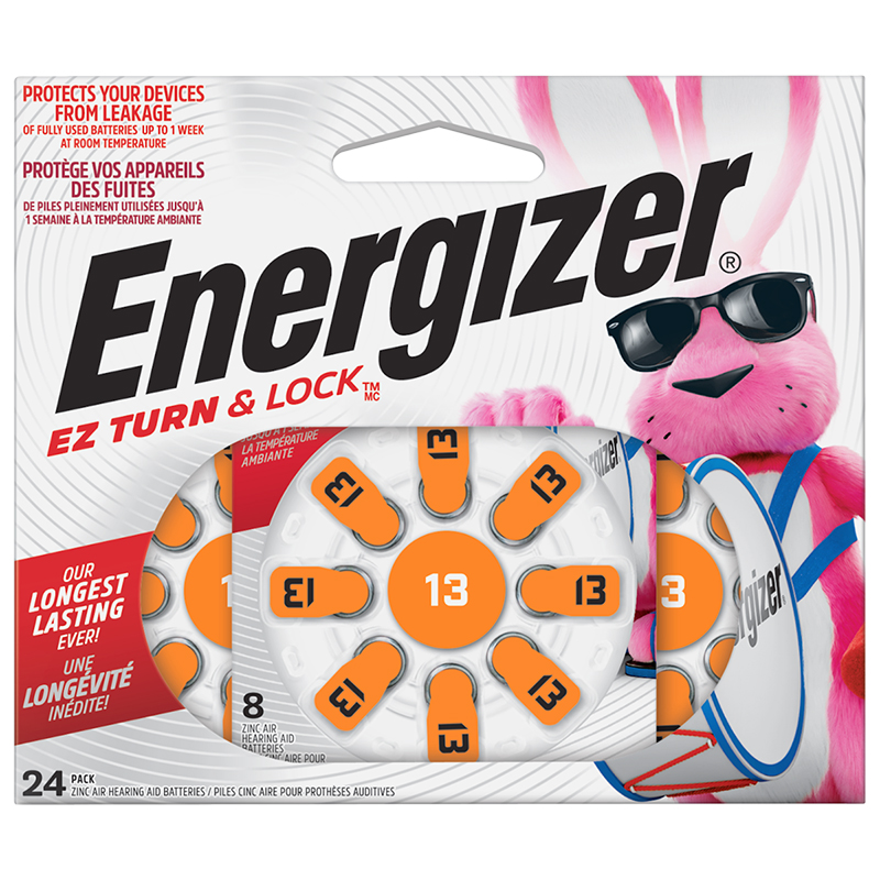 Energizer EZ Turn & Lock Size 13 Hearing Aid Batteries - 24 Pack - AZ13DP-24