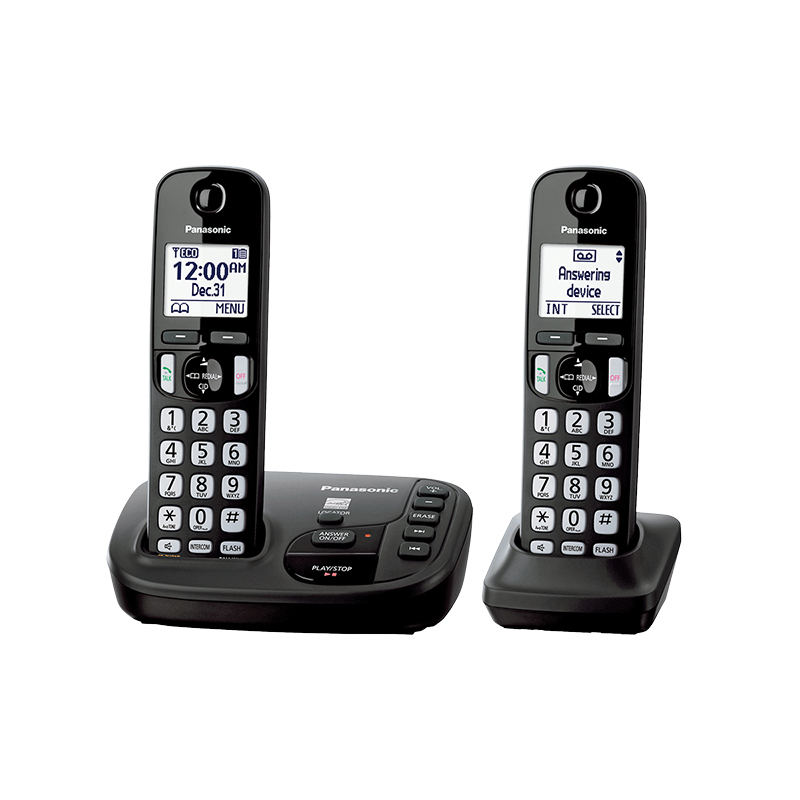 Panasonic Expandable Digital Cordless Answering System with 2 Handsets - KXTGD222B