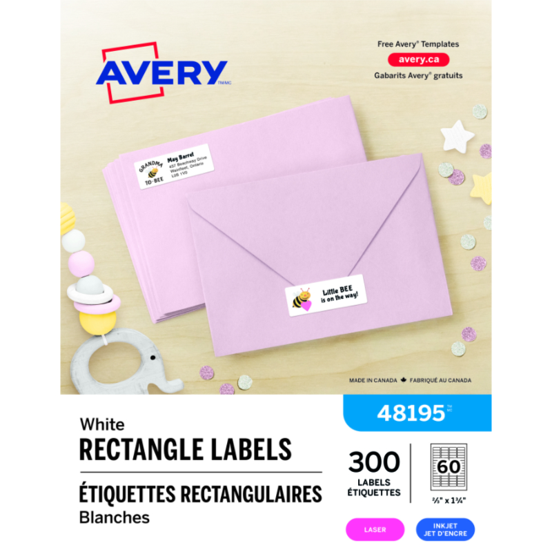Avery Rectangular Labels - White - 5 x 60s