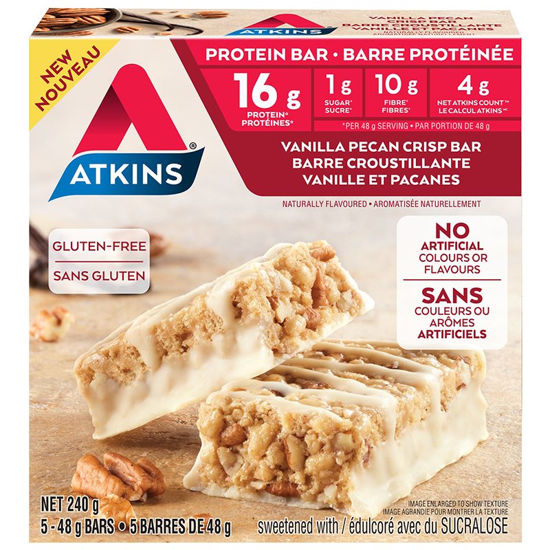Atkins Vanilla Pecan Crisp Bars - 5x48g