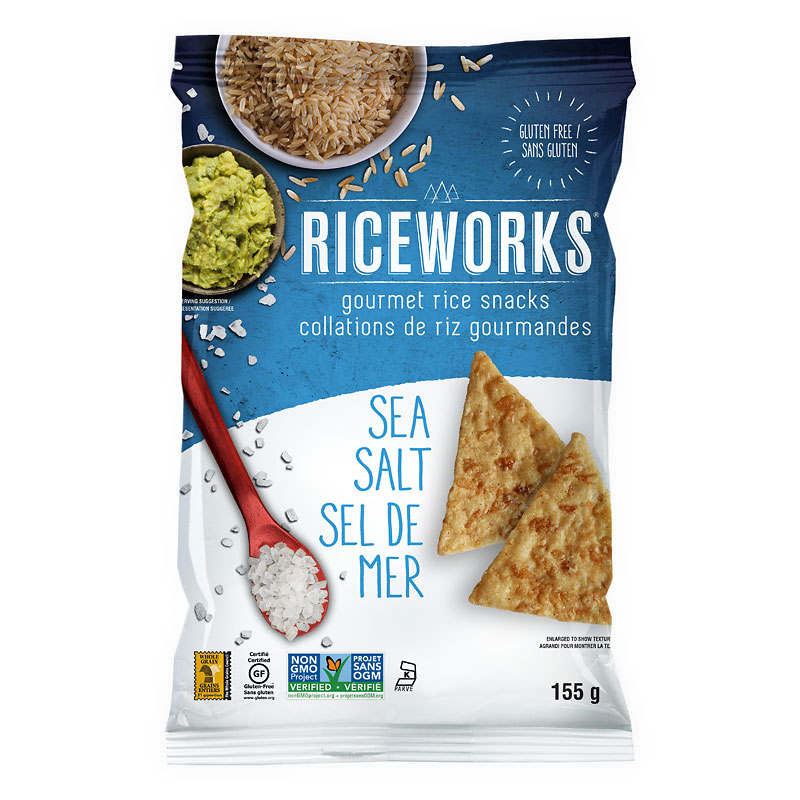 Riceworks Gourmet Rice Snacks - Sea Salt - 155g