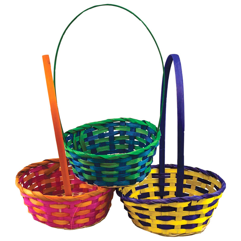 Easter Bright Bamboo Baskets - Assorted - 8 Inch