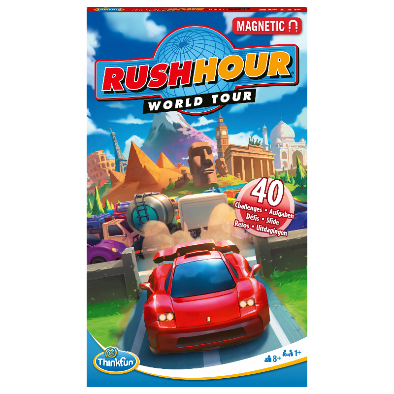 ThinkFun Rush Hour World Tour Magnetic Travel Puzzle Game