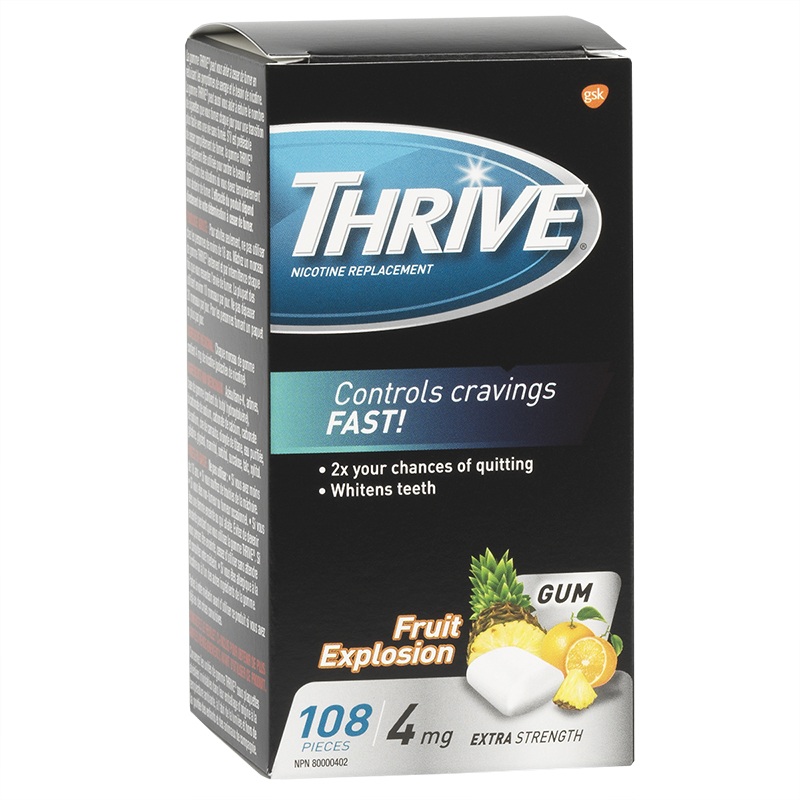 Thrive 4mg Stop Smoking Aid Gum - Fruit Xplosion - 108s