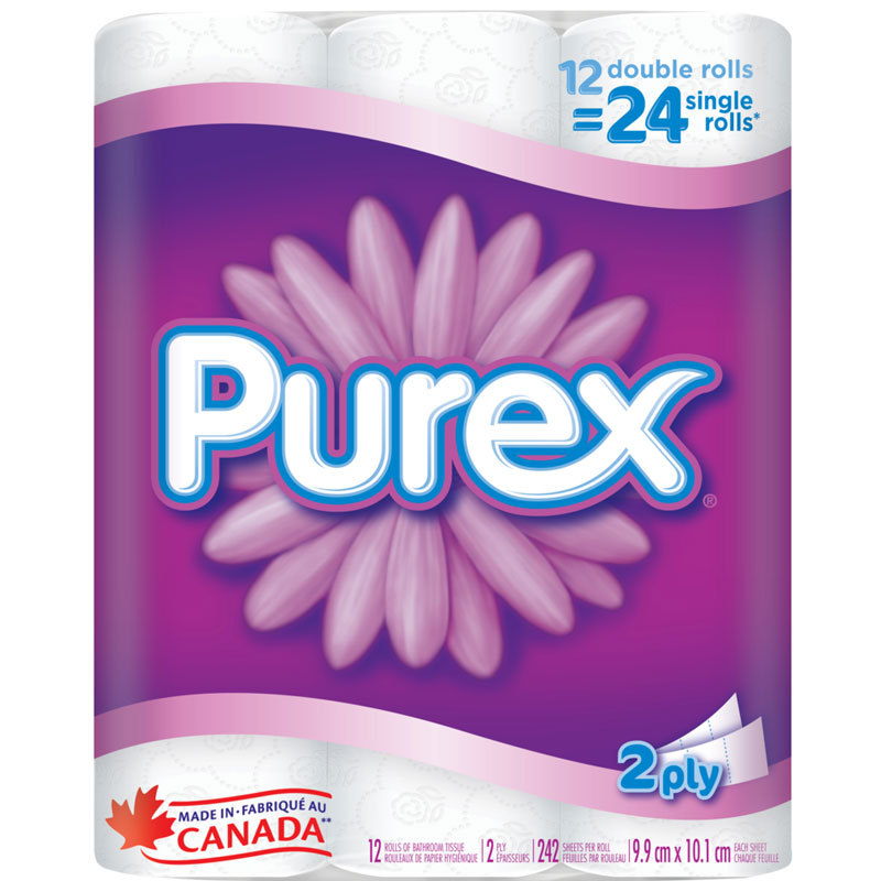 Purex Double Roll Bathroom Tissue - 12s