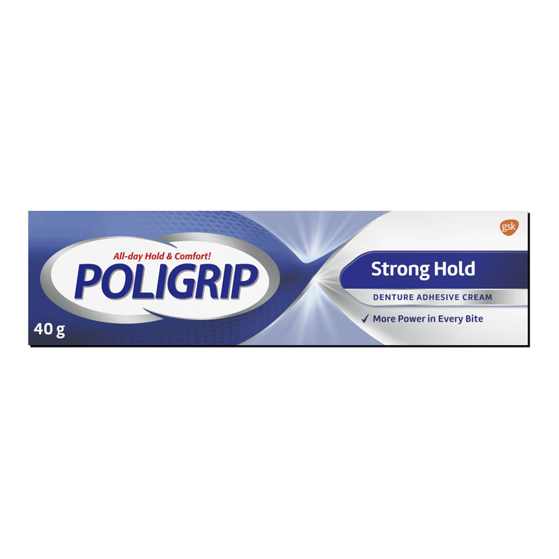 Poligrip Strong Hold Denture Adhesive Cream - 40g