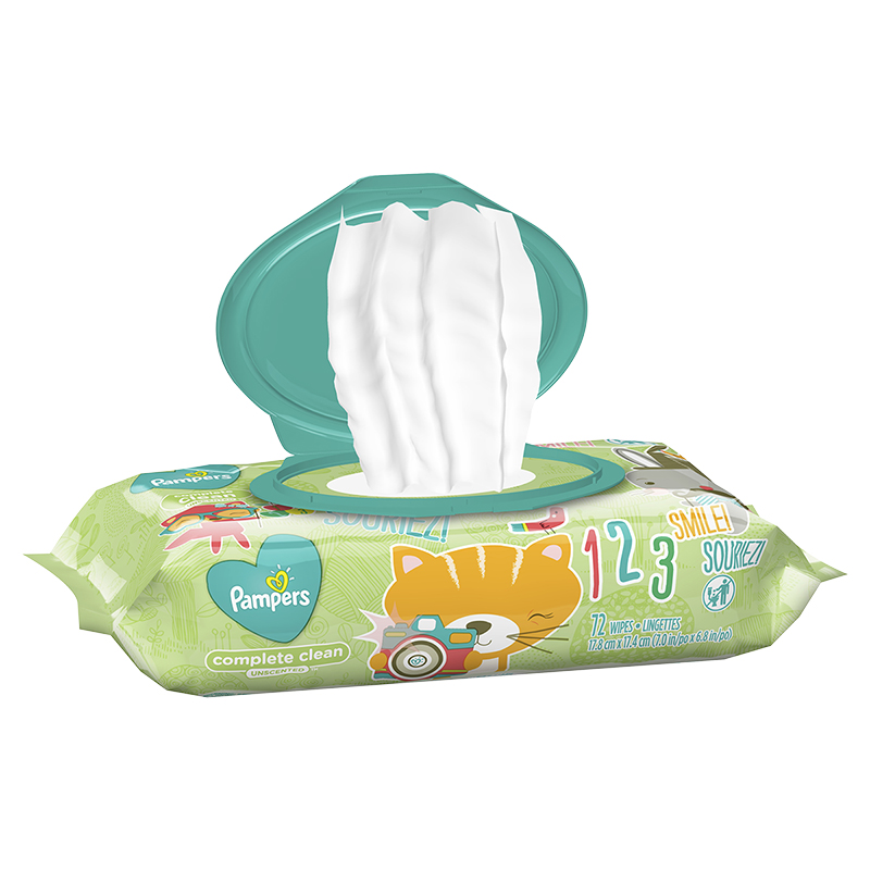 Pampers Wipes Complete Clean - Unscented - Soft Pack 72's