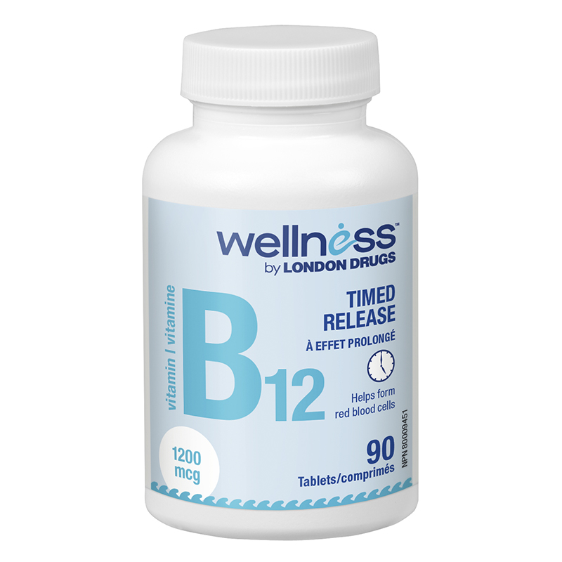 Wellness by London Drugs Vitamin B12 Timed Release - 1200mcg - 90s