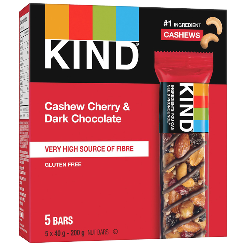 Kind Nut Bars - Cashew Cherry & Dark Chocolate - 5x40g